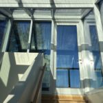 Aluminum & glass roof access inside